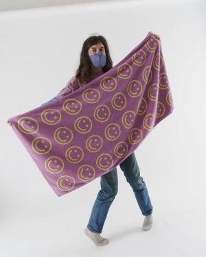 Asciugamano Baggu Bath Viola Gialle | UFQOL8960
