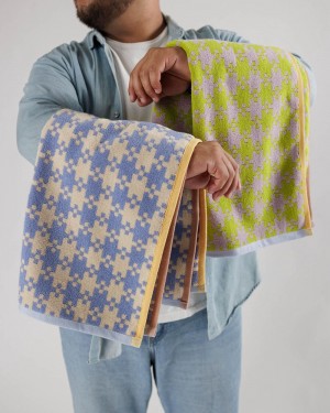 Asciugamano Baggu Hand Set of 2 Blu Verdi | ADNEK3625