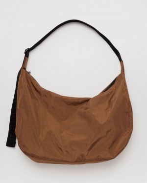 Borse Crossbody Baggu Large Nylon Crescent Marroni | VTDFE9675