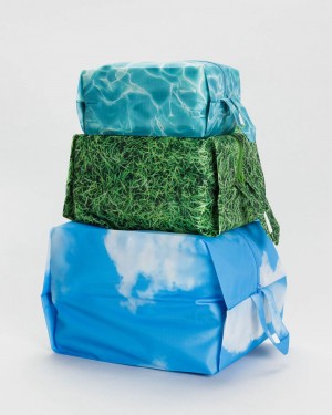 Borse Da Viaggio Baggu 3D Zip Set Blu Verdi | ELGZO5267