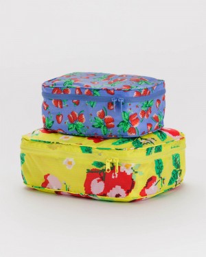 Borse Da Viaggio Baggu Packing Cube Set Blu Gialle | DBNKS8940