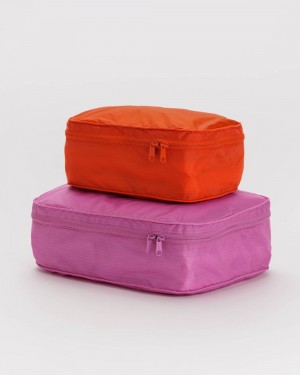 Borse Da Viaggio Baggu Packing Cube Set Rosa Rosse | PUODF5046