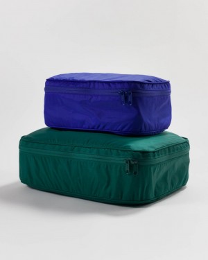 Borse Da Viaggio Baggu Packing Cube Set Blu Verdi | IYHAB3917