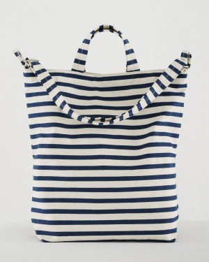 Borse Tote Baggu Duck Blu Marino Bianche | MTESV3810