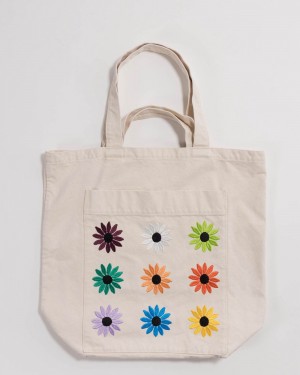 Borse Tote Baggu Giant Pocket Bianche | UASOK7351