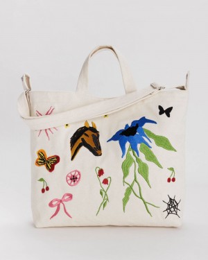 Borse Tote Baggu Horizontal Duck Bianche | NZLYU7892