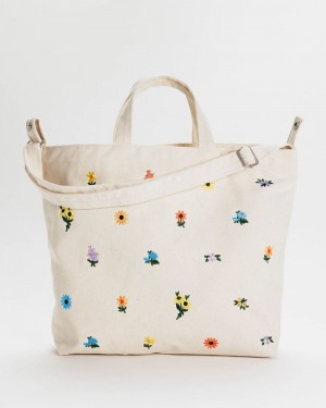 Borse Tote Baggu Horizontal Zip Duck Bianche | DBEMI0967