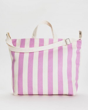 Borse Tote Baggu Horizontal Zip Duck Rosa Bianche | HRWDM9713