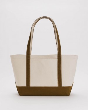 Borse Tote Baggu Medium Heavyweight Tela Verde Oliva | RILNS3460