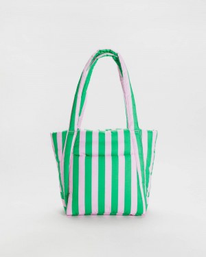 Borse Tote Baggu Puffy Mini Rosa Verdi | HPAXS6402