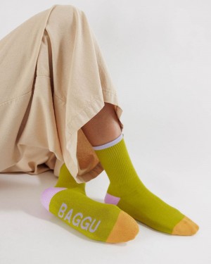 Calzini Baggu Ribbed Verdi | QJVIN0834