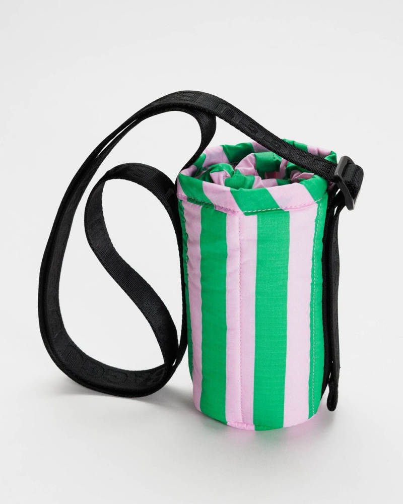 Borsa Outdoor Baggu Puffy Acqua Bottle Sling Rosa Verdi | NPFAS0154
