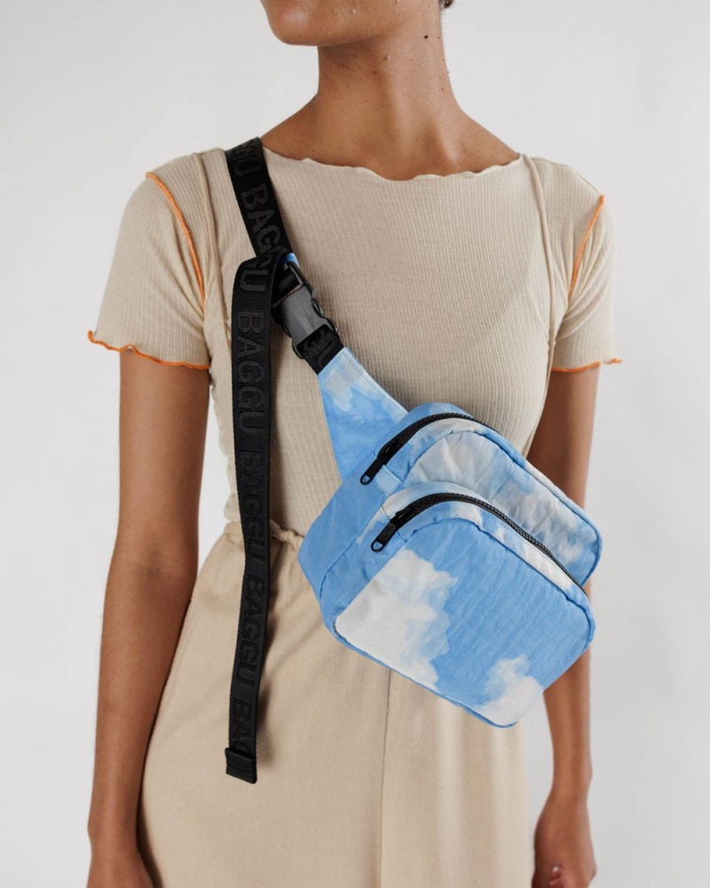 Borse Crossbody Baggu Fanny Pack Blu Bianche | WNURP0683