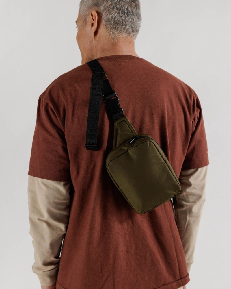 Borse Crossbody Baggu Puffy Fanny Pack Verde Oliva | VEILN1507