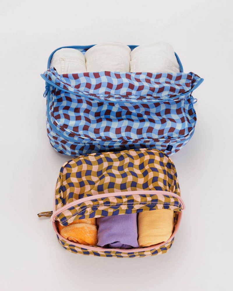 Borse Da Viaggio Baggu Packing Cube Set Blu Marroni | OBZFL7561