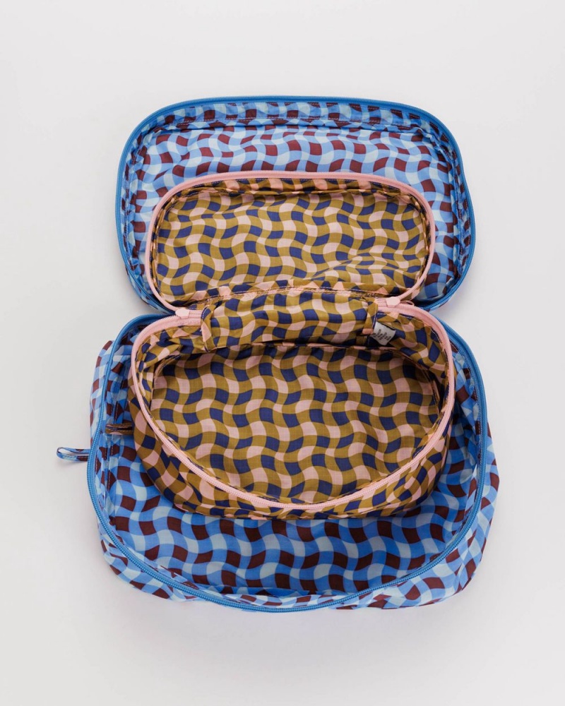 Borse Da Viaggio Baggu Packing Cube Set Blu Marroni | OBZFL7561