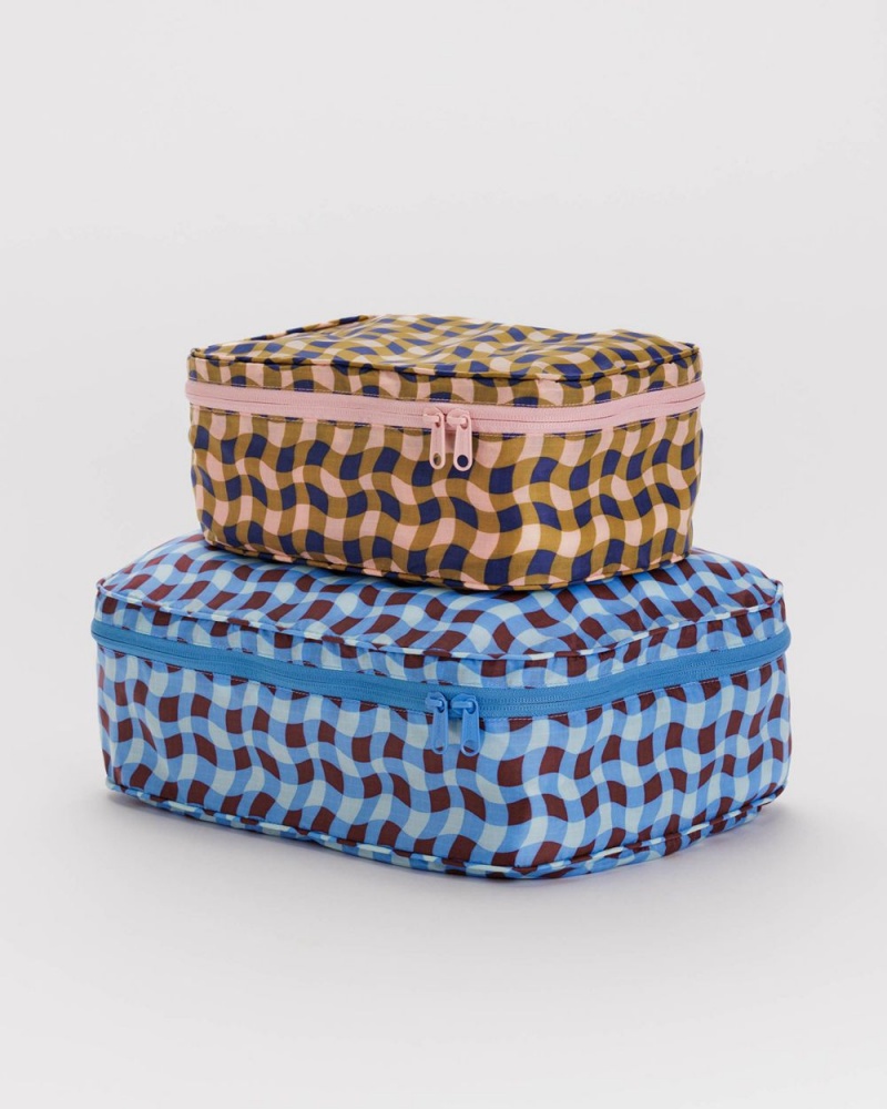 Borse Da Viaggio Baggu Packing Cube Set Blu Marroni | OBZFL7561