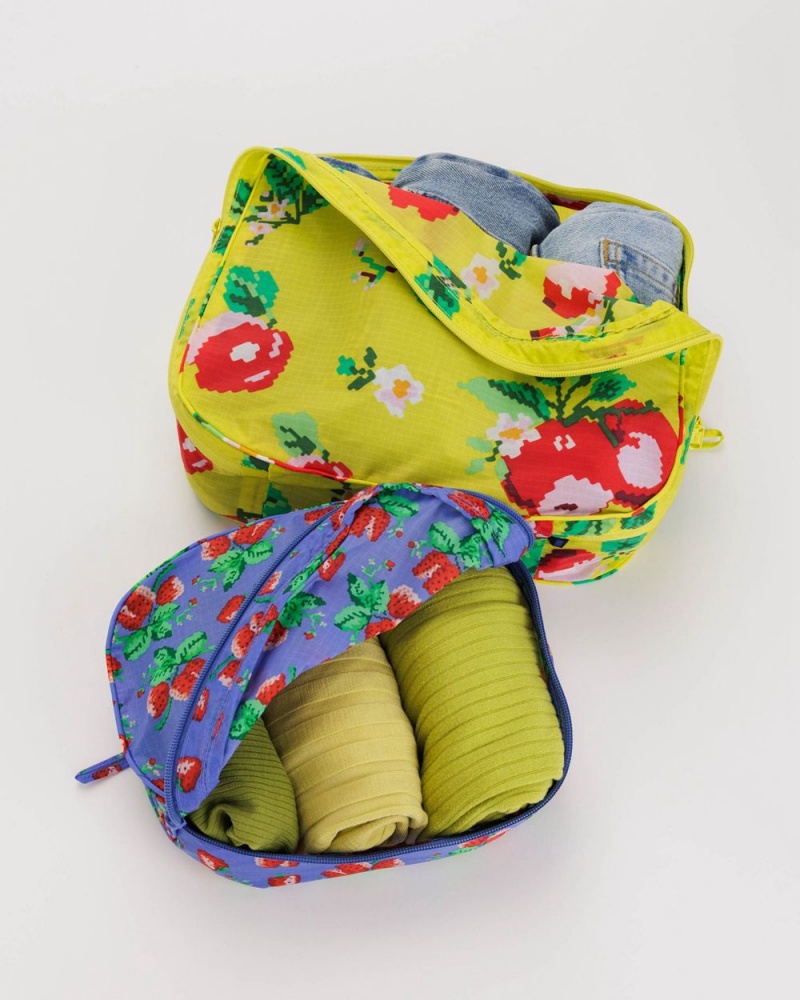 Borse Da Viaggio Baggu Packing Cube Set Blu Gialle | DBNKS8940