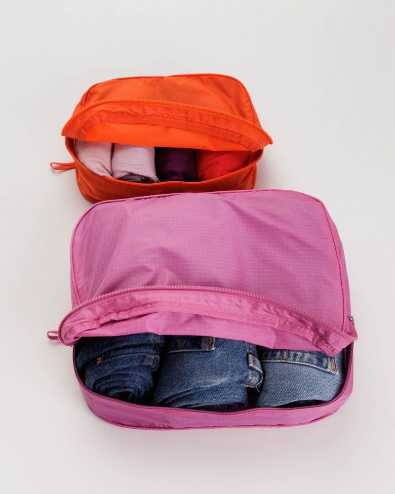 Borse Da Viaggio Baggu Packing Cube Set Rosa Rosse | PUODF5046