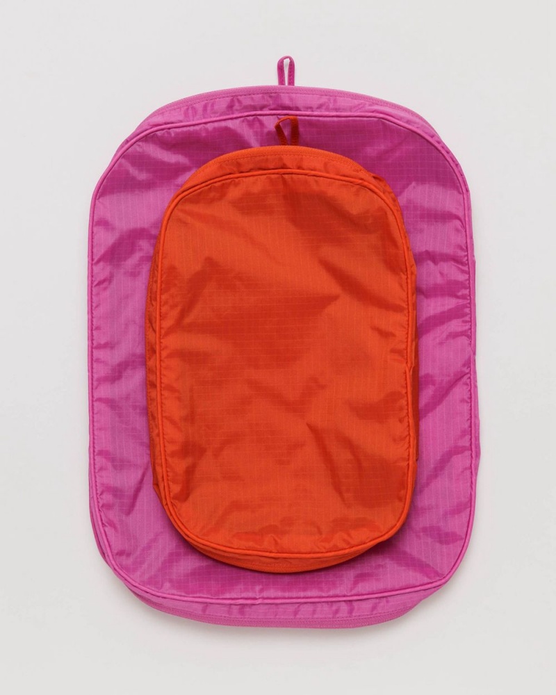 Borse Da Viaggio Baggu Packing Cube Set Rosa Rosse | PUODF5046