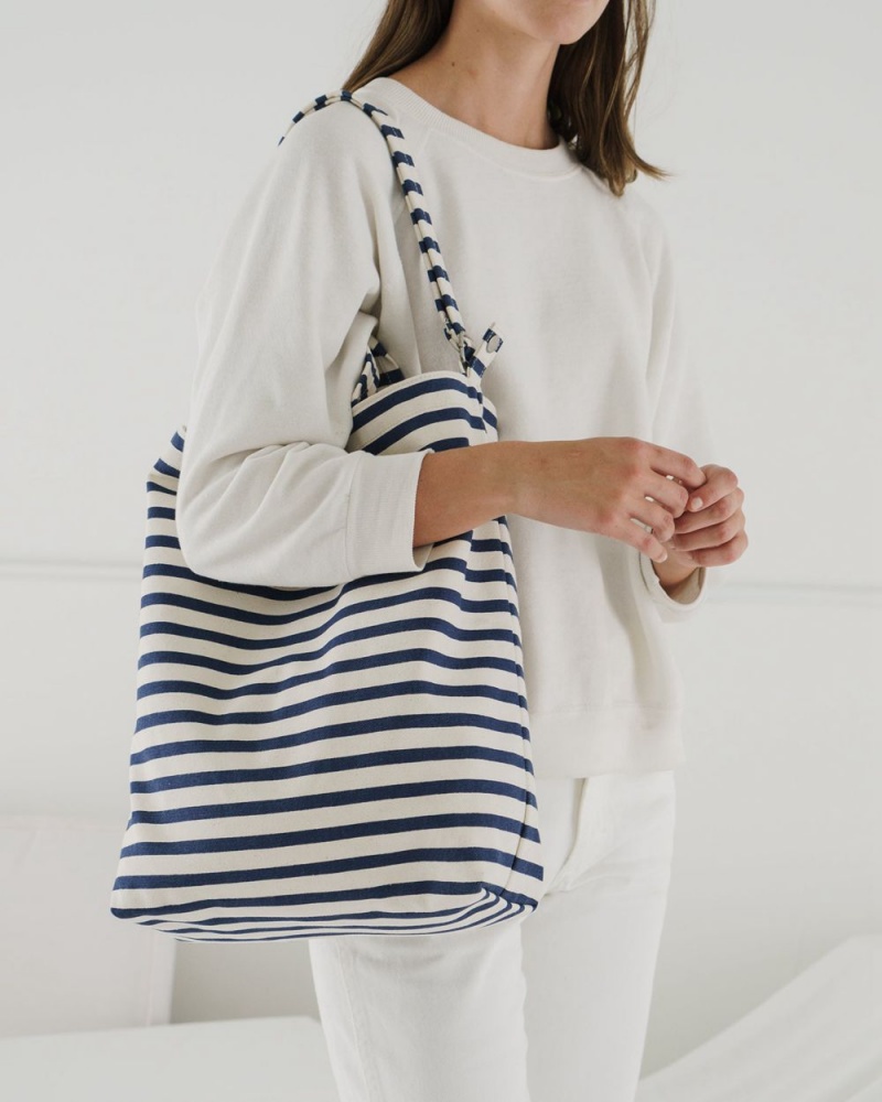 Borse Tote Baggu Duck Blu Marino Bianche | MTESV3810
