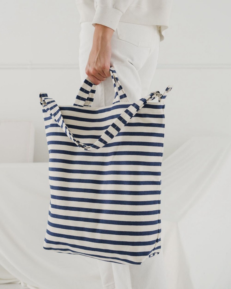 Borse Tote Baggu Duck Blu Marino Bianche | MTESV3810