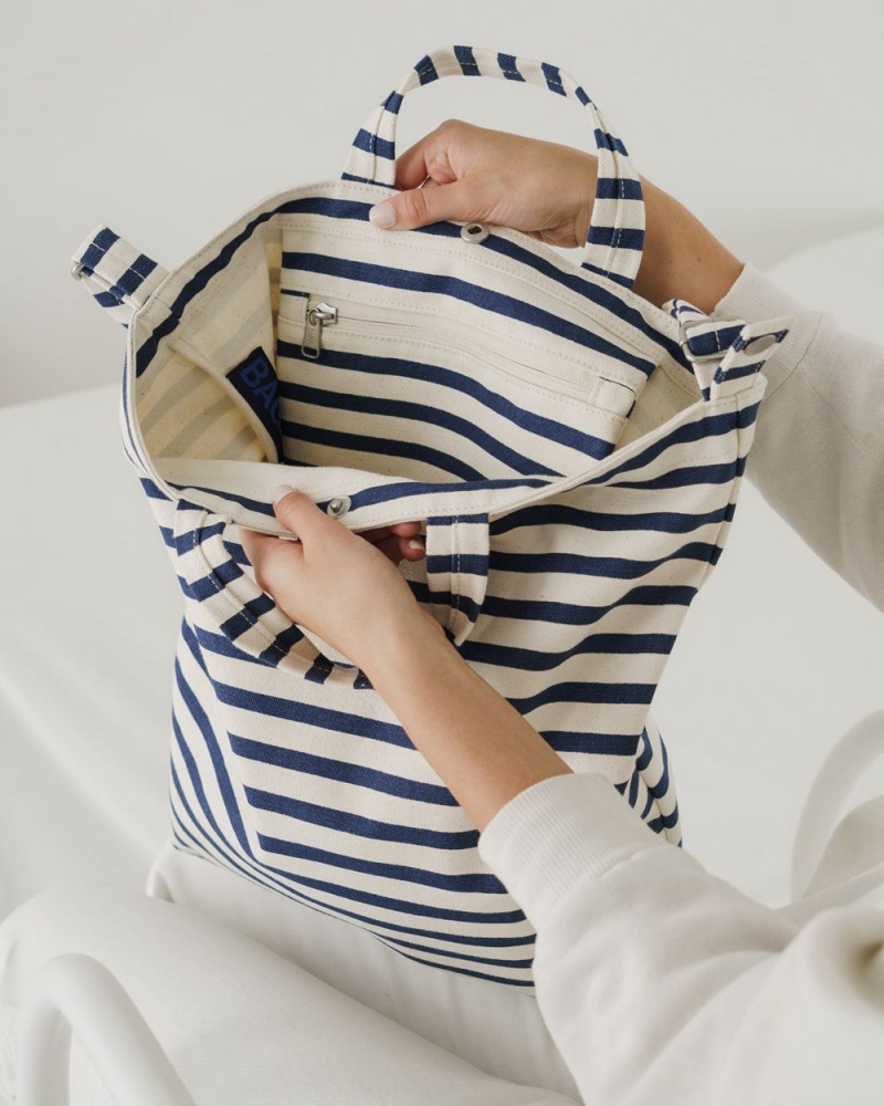 Borse Tote Baggu Duck Blu Marino Bianche | MTESV3810