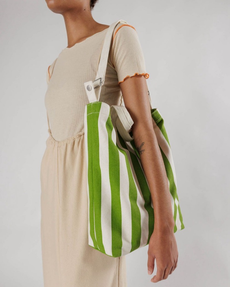 Borse Tote Baggu Duck Verdi Bianche | CGLPY1738