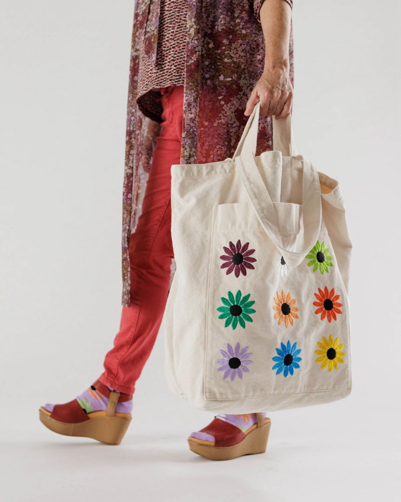 Borse Tote Baggu Giant Pocket Bianche | UASOK7351