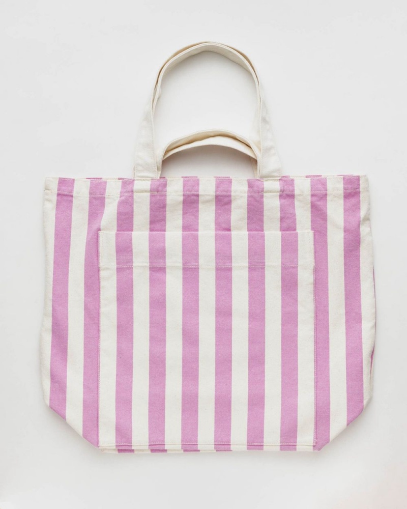 Borse Tote Baggu Giant Pocket Rosa Bianche | PQYLK0618