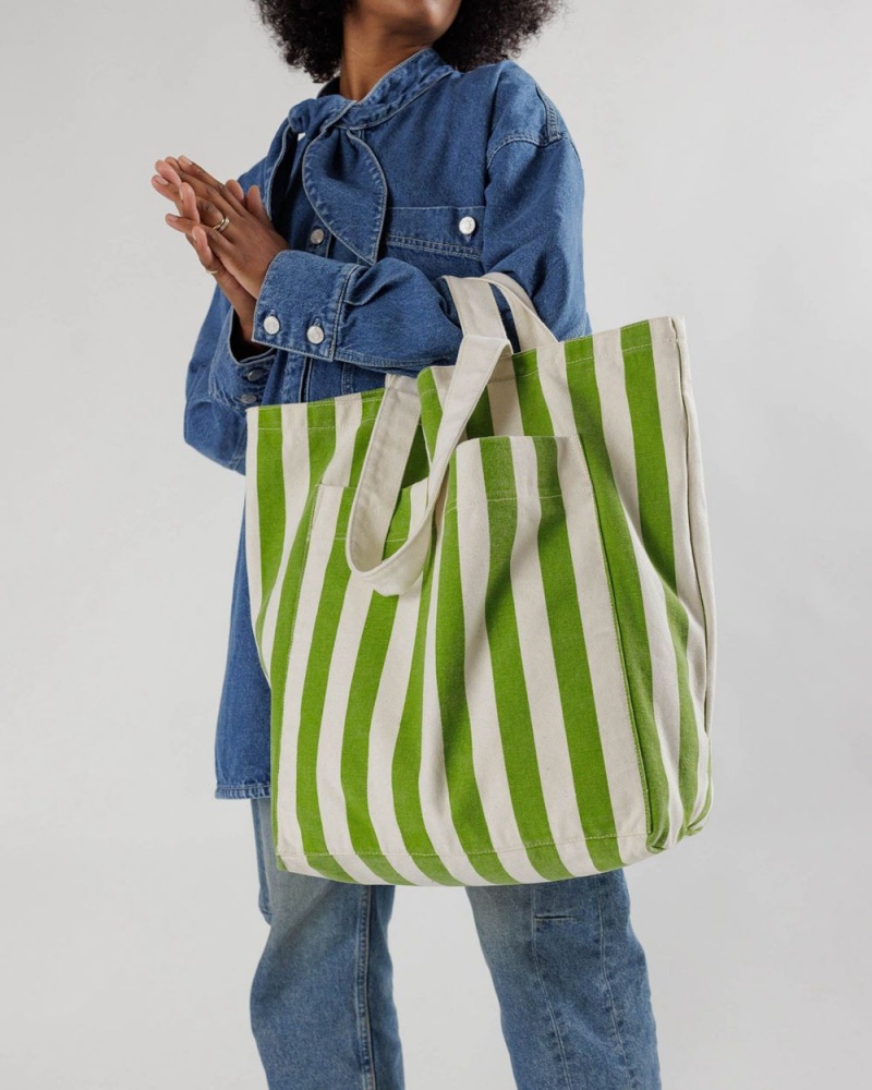 Borse Tote Baggu Giant Pocket Verdi Bianche | TVDML7430