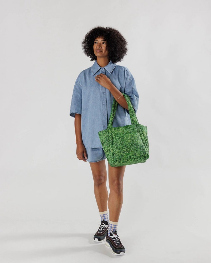 Borse Tote Baggu Puffy Mini Verdi | NGDWH6017