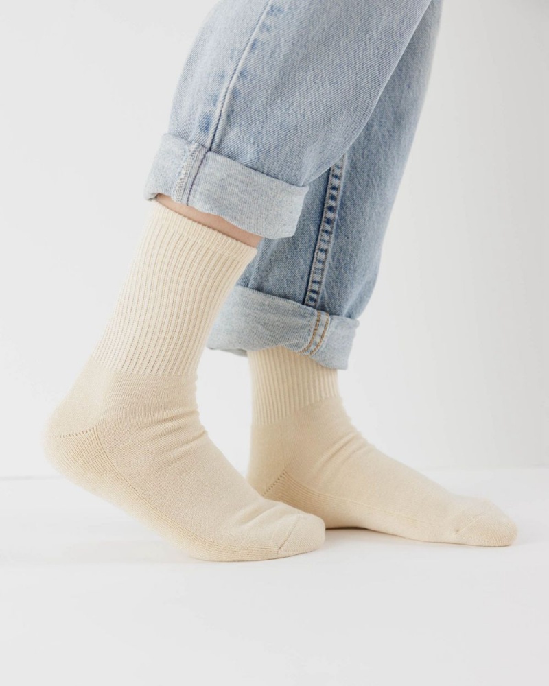 Calzini Baggu Ribbed Beige | RJHKB0167